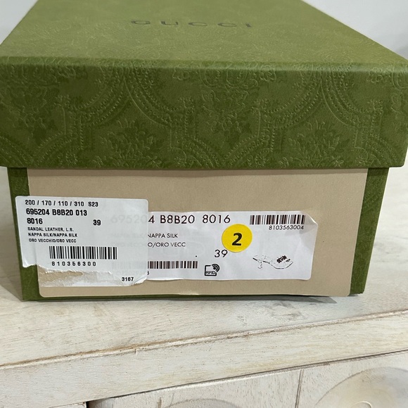 Gucci Double G Crystal Leather Slide Sandal - Picture 10 of 12